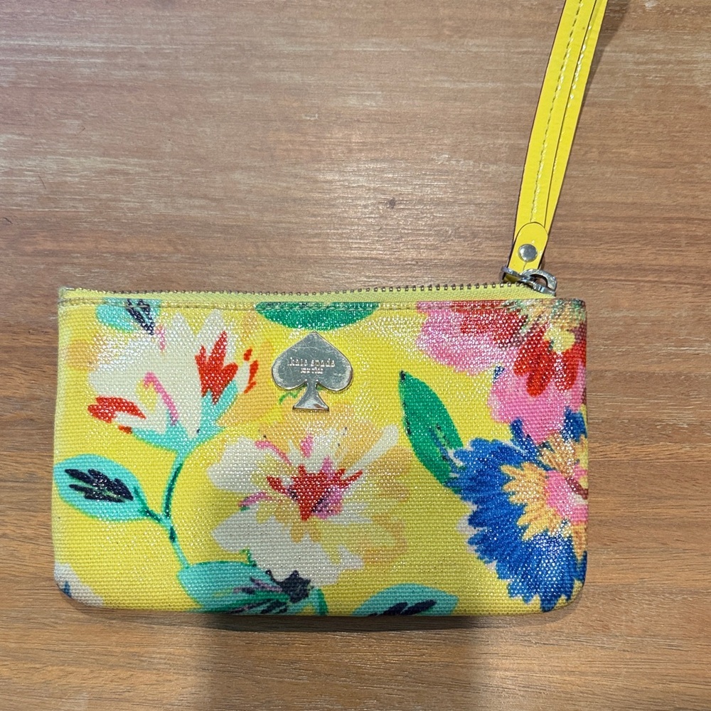 Kate Spade Vibrant Floral Yellow Wristlet